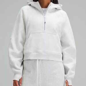 Lululemon scuba cropped half zip hooded sweatshirt